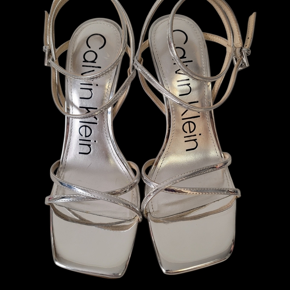 Calvin Klein Silver Women's Sandals Size 8. See Pics - Picture 9 of 9